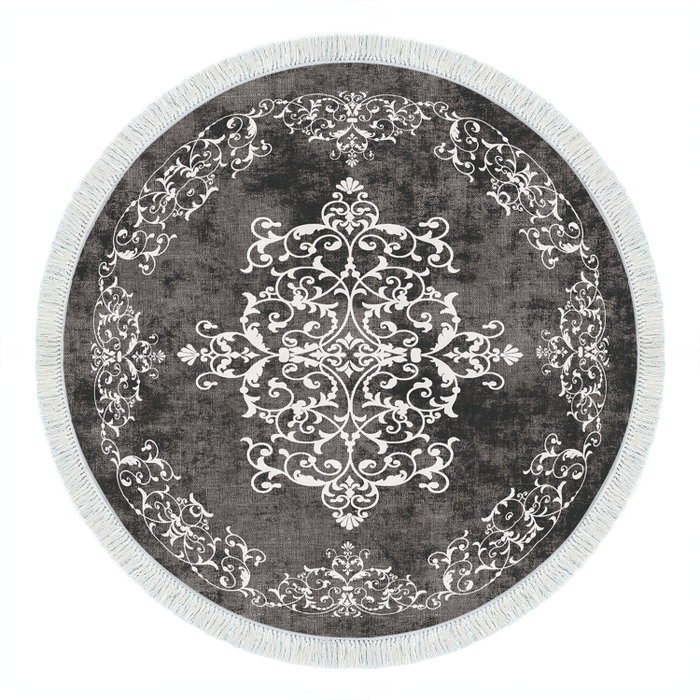 Conceptum Alfombra de 180 x 180 cm Gris y Blanco